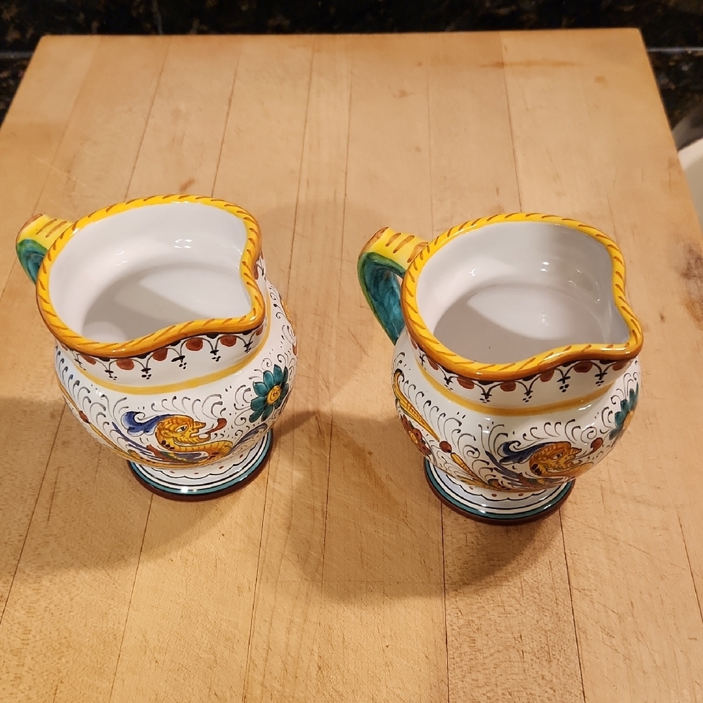 Small Italian Ceramic Pitchers with Dragon Design - Picture 2 of 3